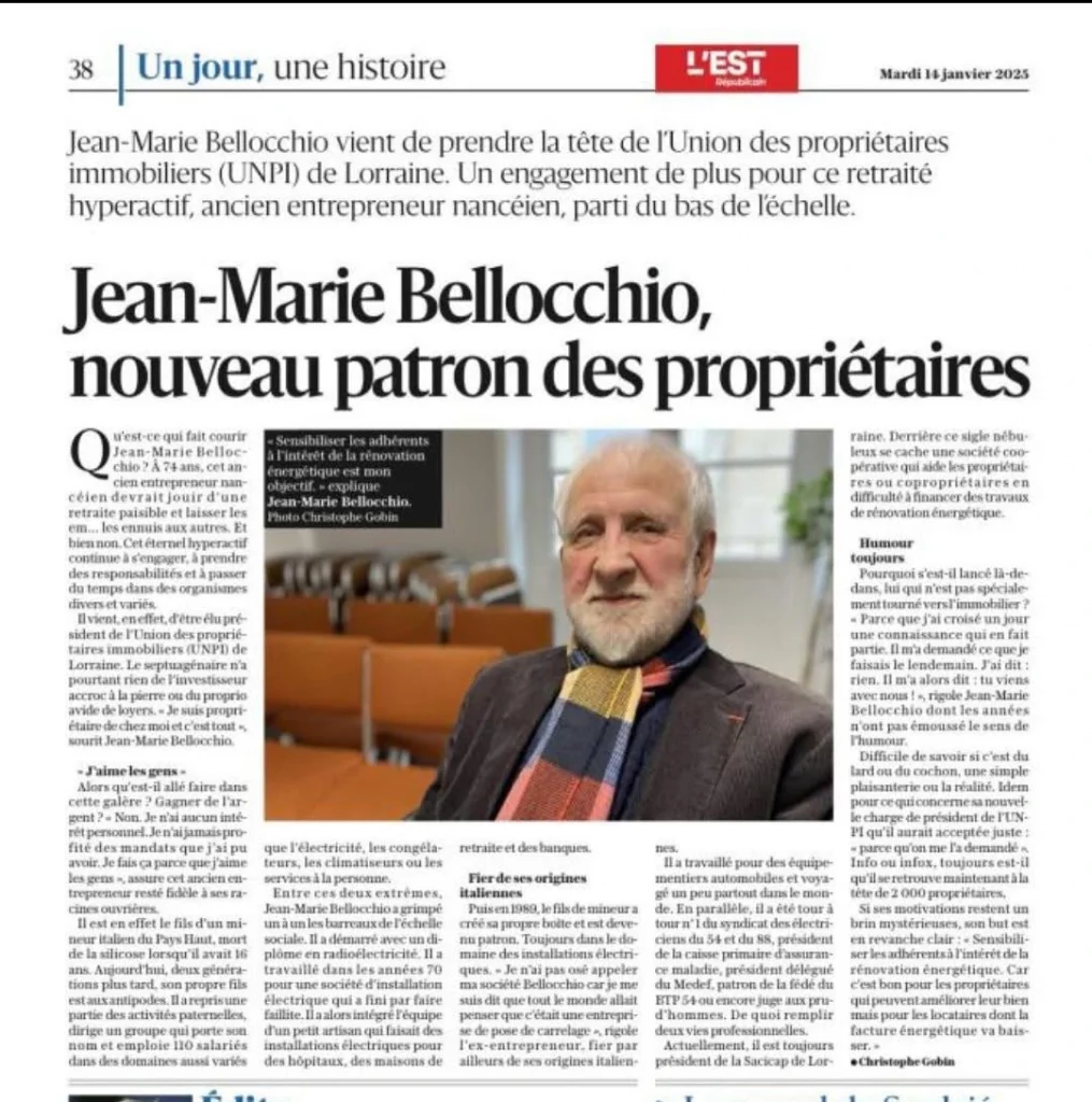 Jean-Marie Bellocchio un nouvel élan pour lUNPI Lorraine - 14 janvier