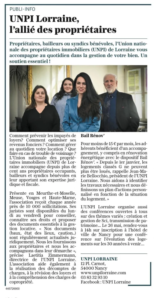 LUNPI Lorraine - Lallié des propriétaires - 31 mars