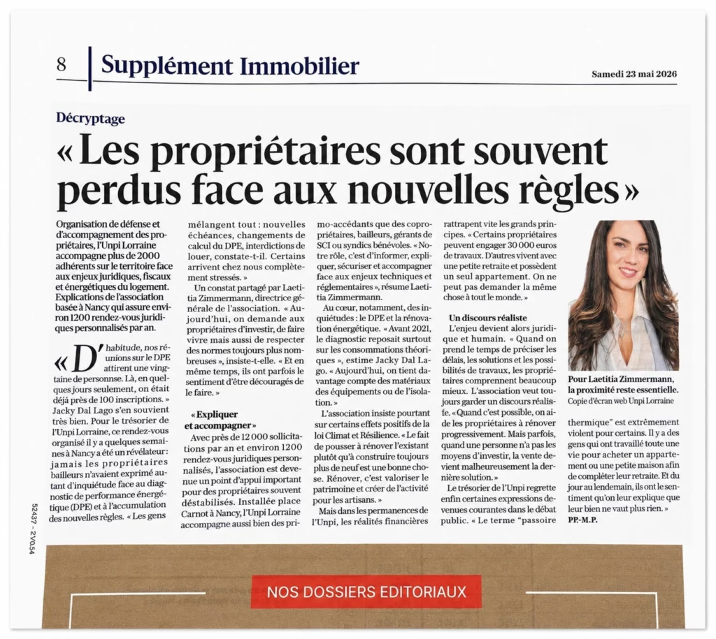 article du 23 mai 2026 - unpi lorraine - l'est républicain